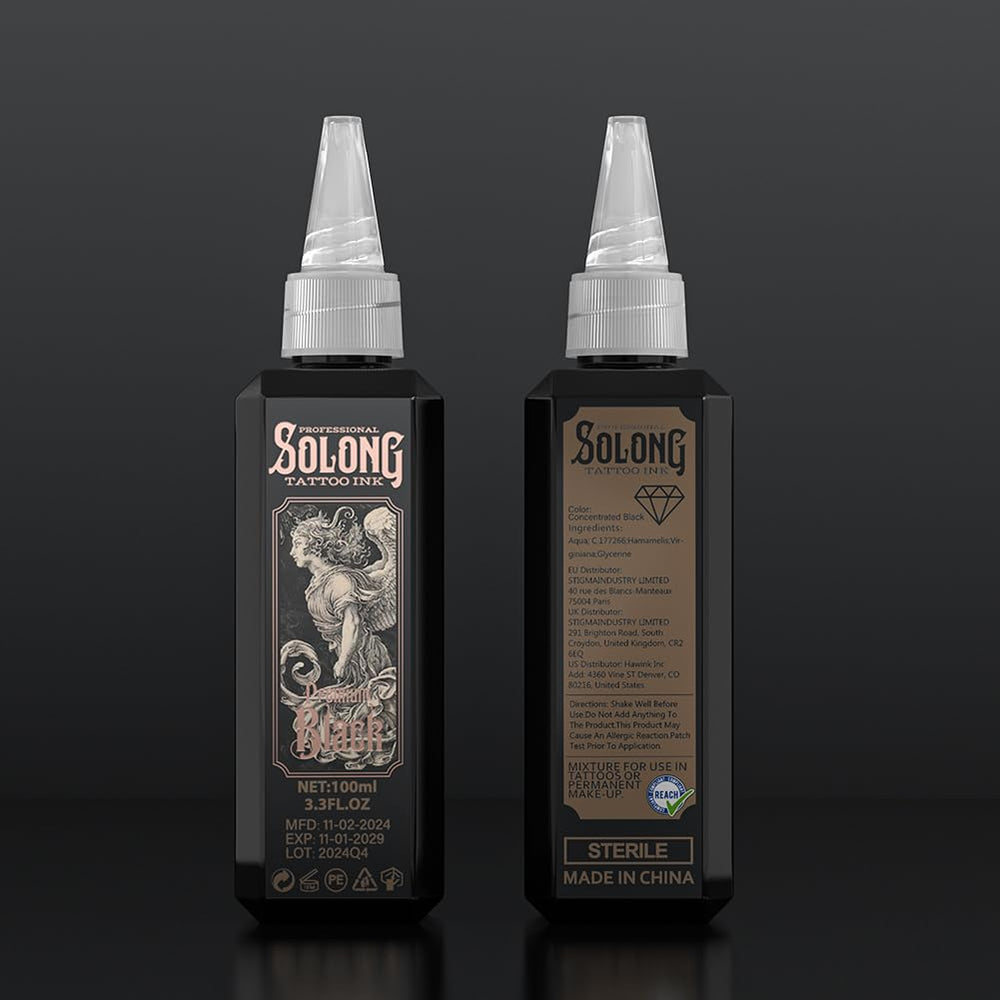 Solong S Series encre noire pour ombrage fluide et précis.