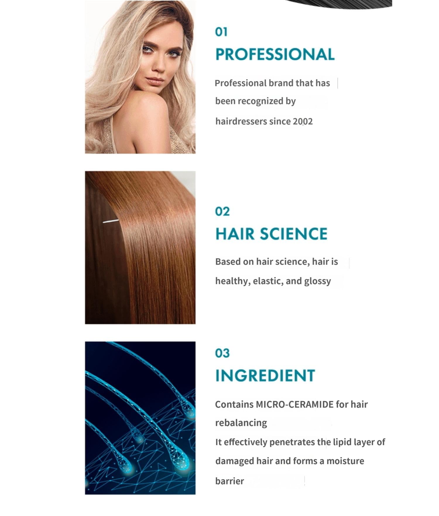 Somang M Cerade: formule ceramides protège les cheveux et réduit les frisottis.