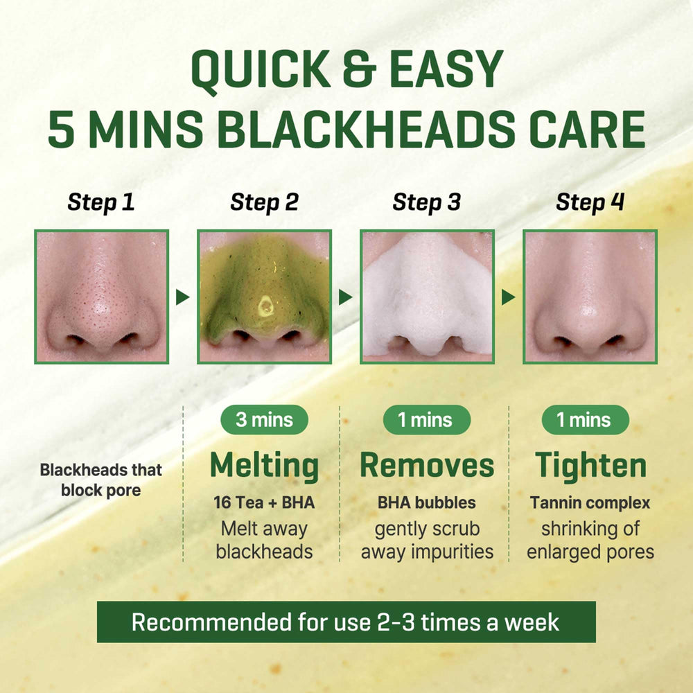 SOME BY MI Bye Bye Blackhead Bubble Cleanser, grains-de-konjac pour exfolier en douceur.