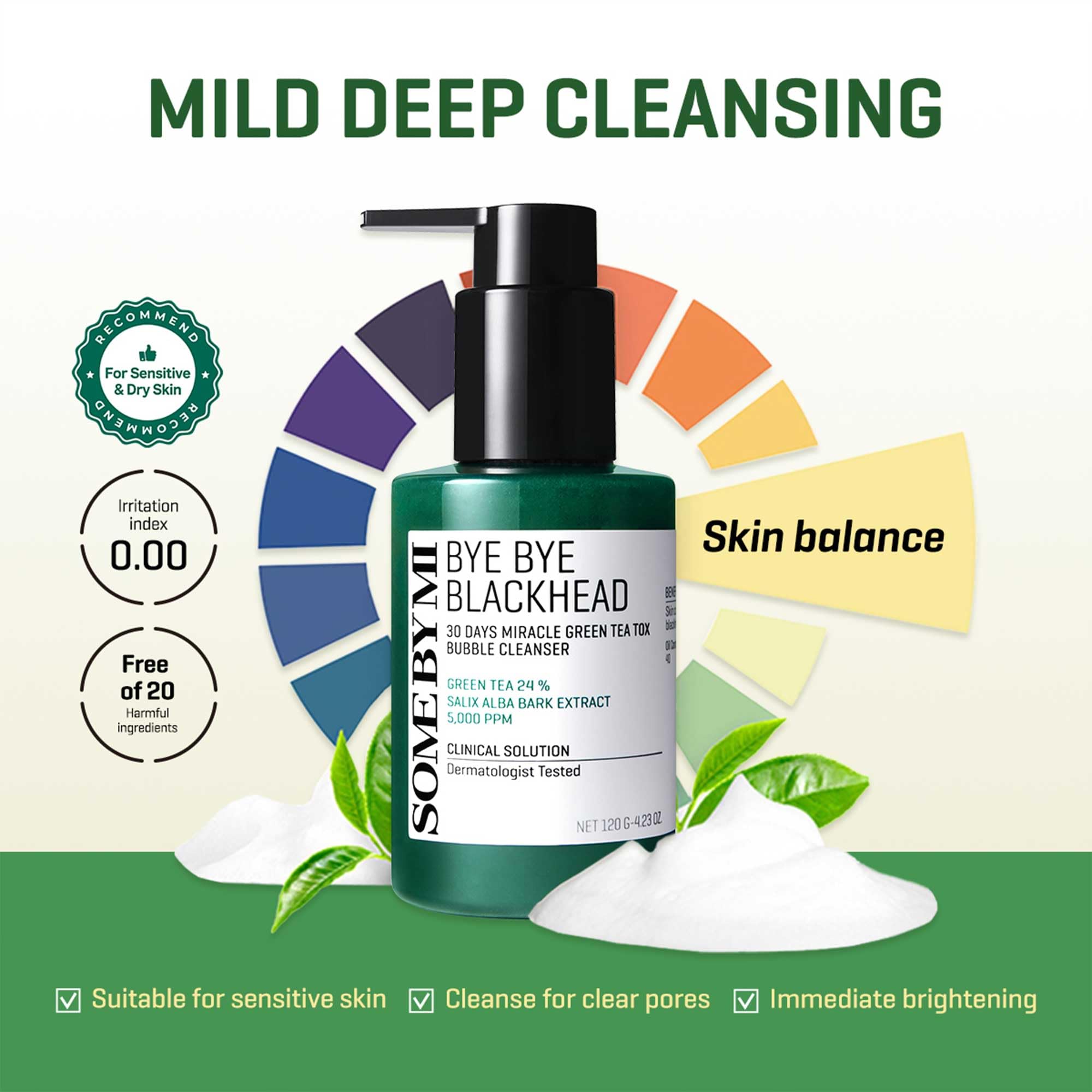 SOME BY MI Bye Bye Blackhead Bubble Cleanser, pores-elastiques pour une peau plus nette.