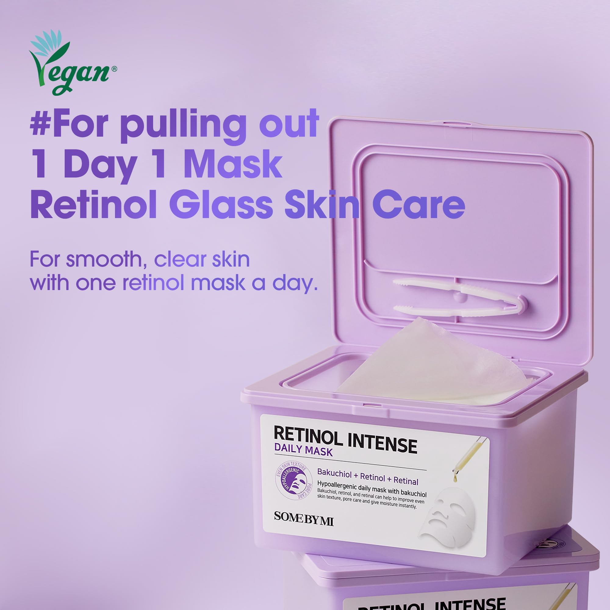 SOME BY MI Retinol Daily Mask – feuilles de masque faciles à appliquer.