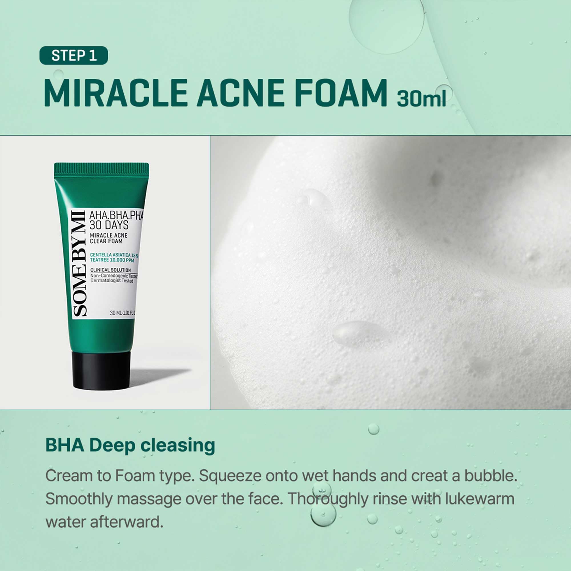 SOME BY MI Miracle Clear Foam : mousse nettoyante, apaisante et peau sensible
