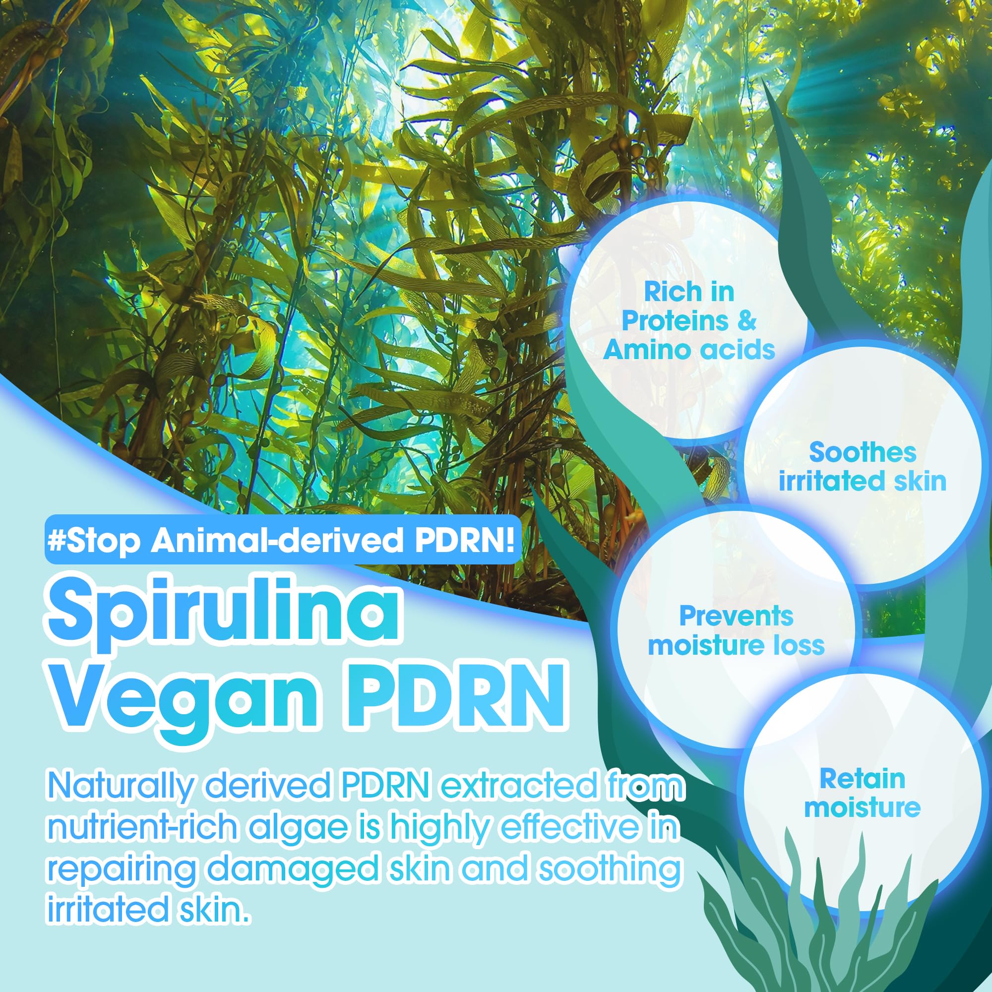 Hydratation avec extraits marins grâce au primer spirulina.