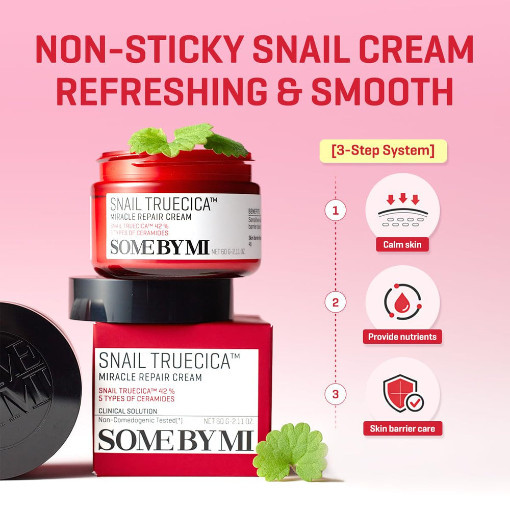 SOME BY MI Snail Truecica Crème avant-après: hydratation et effet protecteur