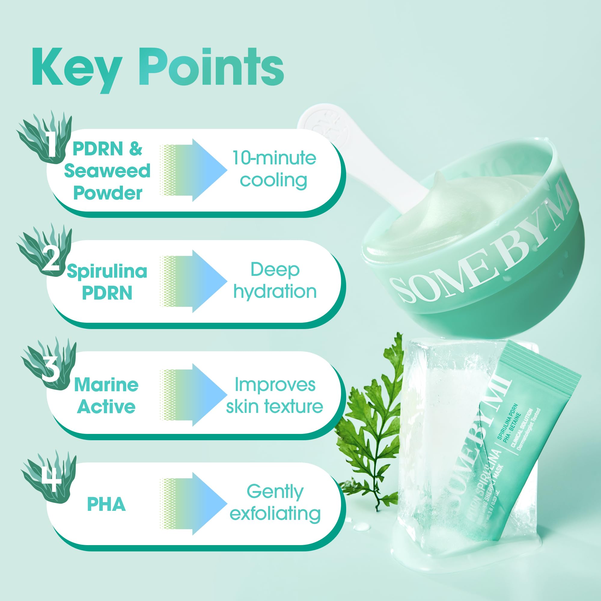 SOME BY MI PDRN Spirulina hydratation et nutriments marins.