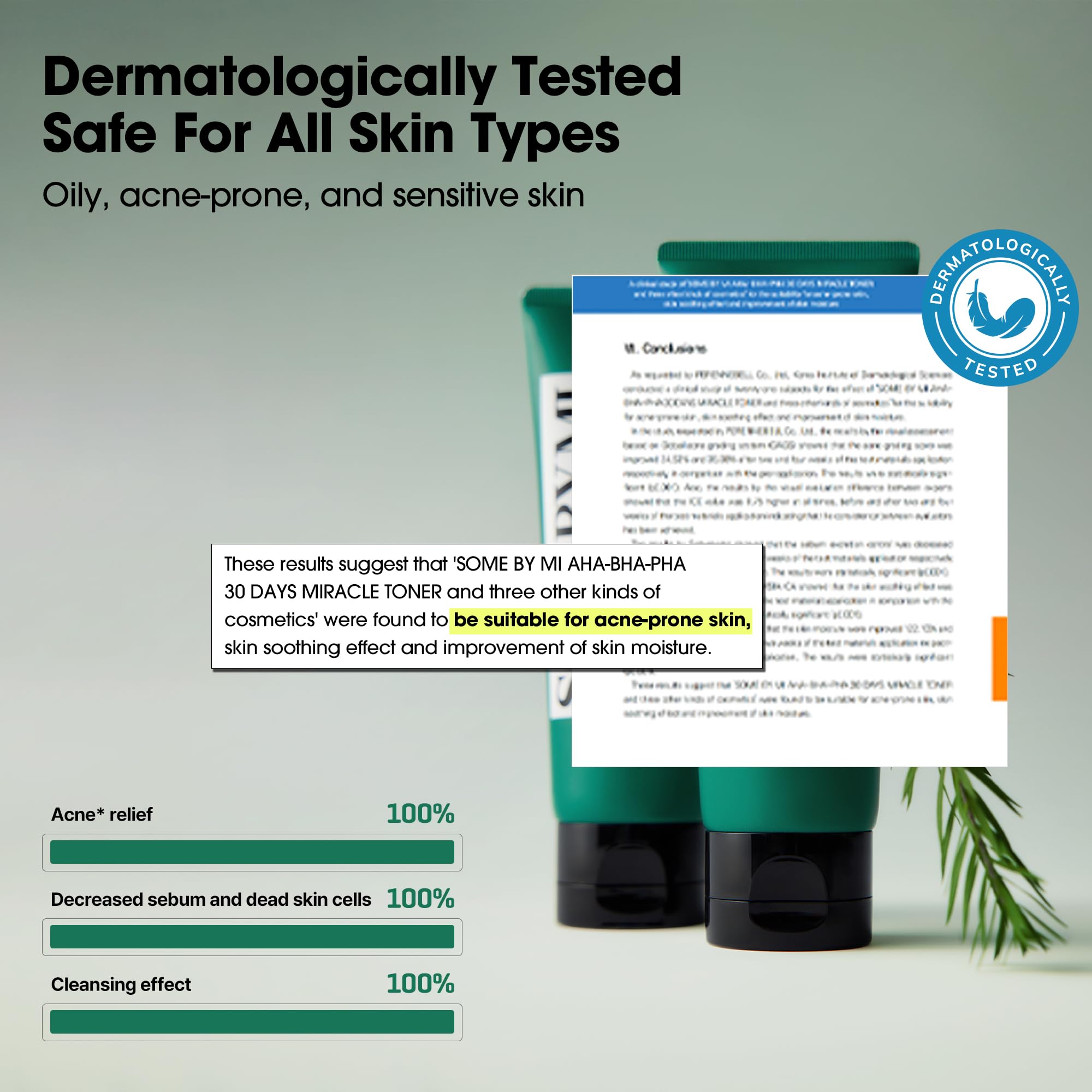 Test d’irritation dermatologique réalisé sur SOME BY MI.