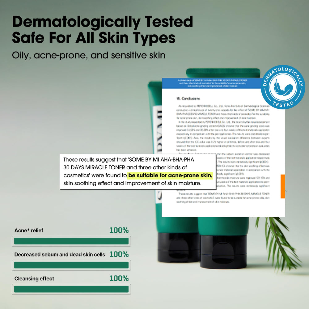 Test d’irritation dermatologique réalisé sur SOME BY MI.