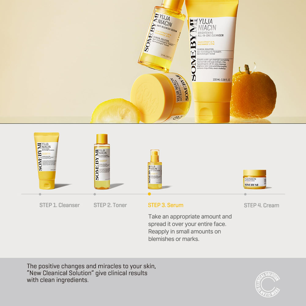 Flacon compact SOME BY MI Yuja Niacin Serum – parfait pour les voyages