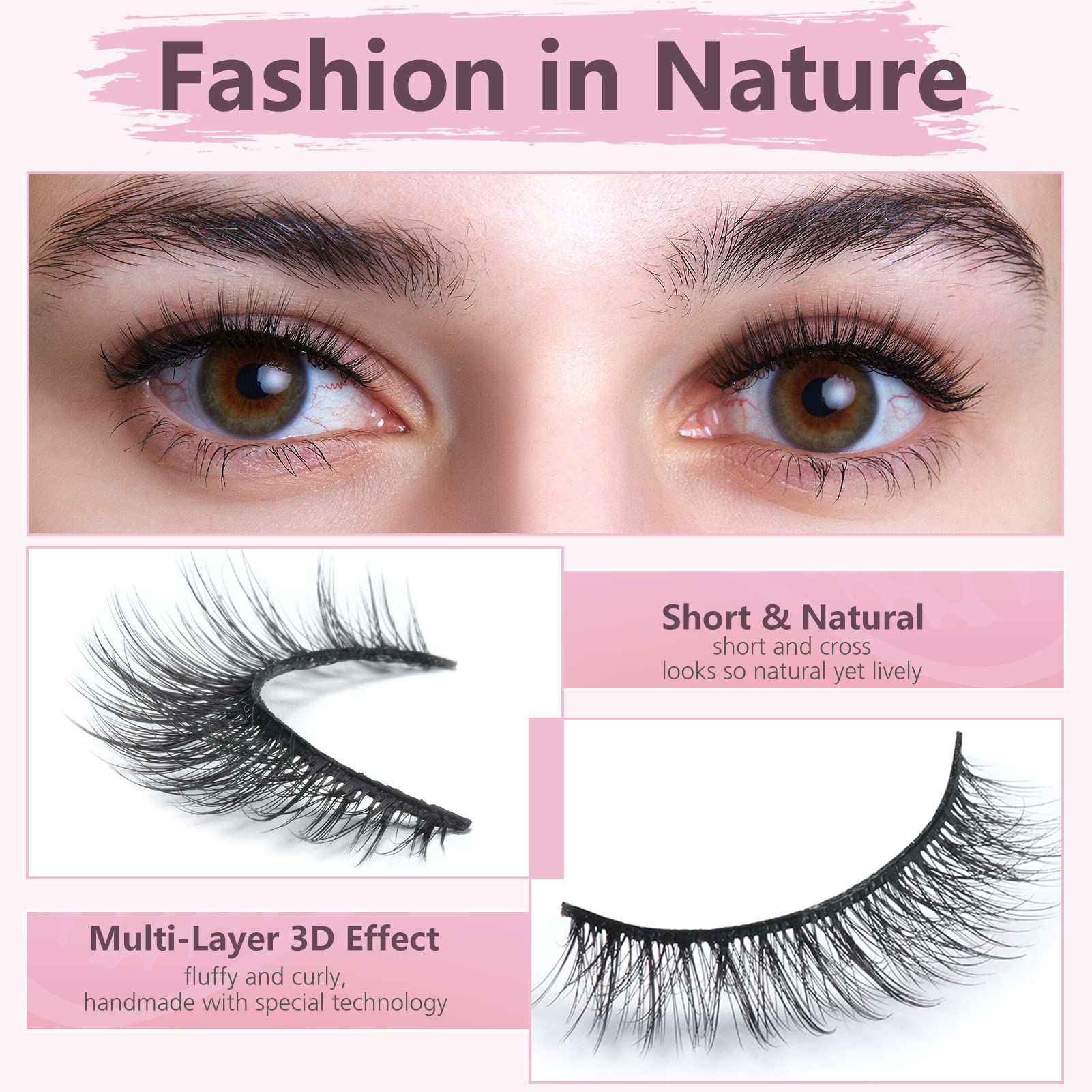 SONAFEEL Cils Courts Naturels 7-12mm: volume discret pour un effet naturel.