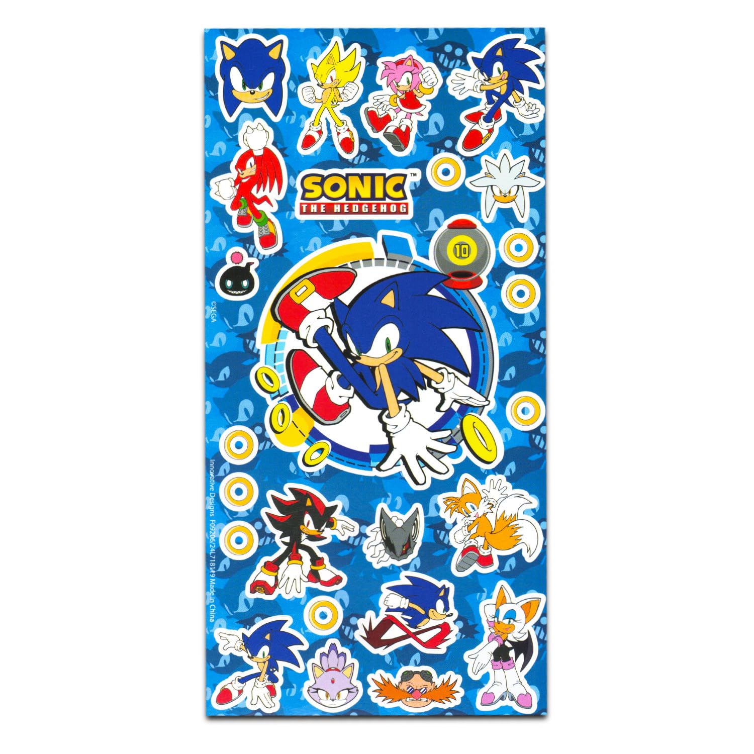 Sonic The Hedgehog – stickers colorés pour personnaliser l'heure du bain.