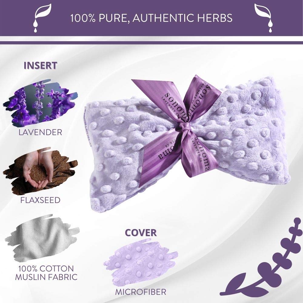 Masque froid Sonoma Lavender pour réfrigération, réduction du gonflement et détente des yeux.