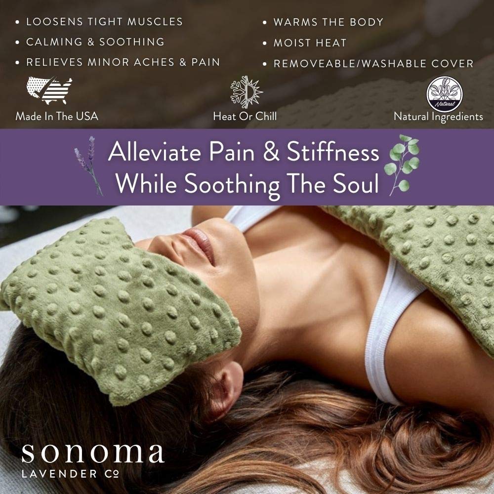 Masque yeux Sonoma Lavender avec lavande infusée, relaxation et apaisement des tensions.