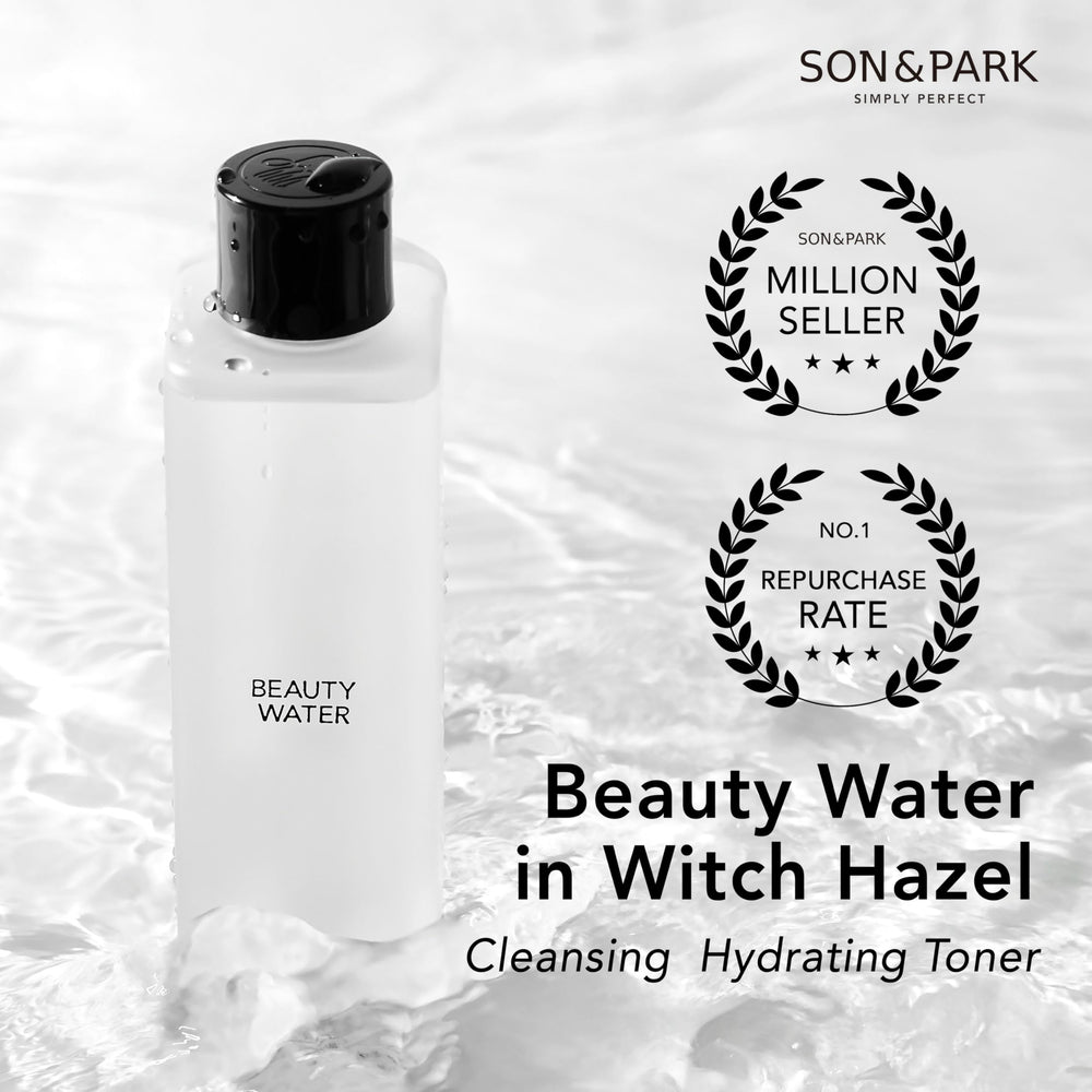 SON&PARK Beauty Water: flacon et infusion d'eau de rose damascène pour hydrater.
