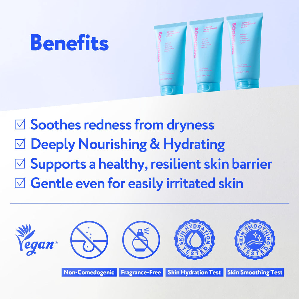 SOONDING Crème Barrière Coco – matrice lipidique équilibrée protège la peau.