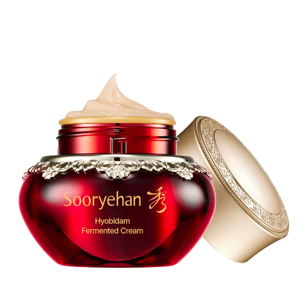 Sooryehan Hyobidam crème fermentée en bouteille, texture riche pour hydratation et éclat potentiels.