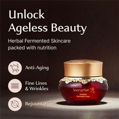 Sooryehan Hyobidam crème fermentée en pot, soin nourrissant pour peau veloutée.