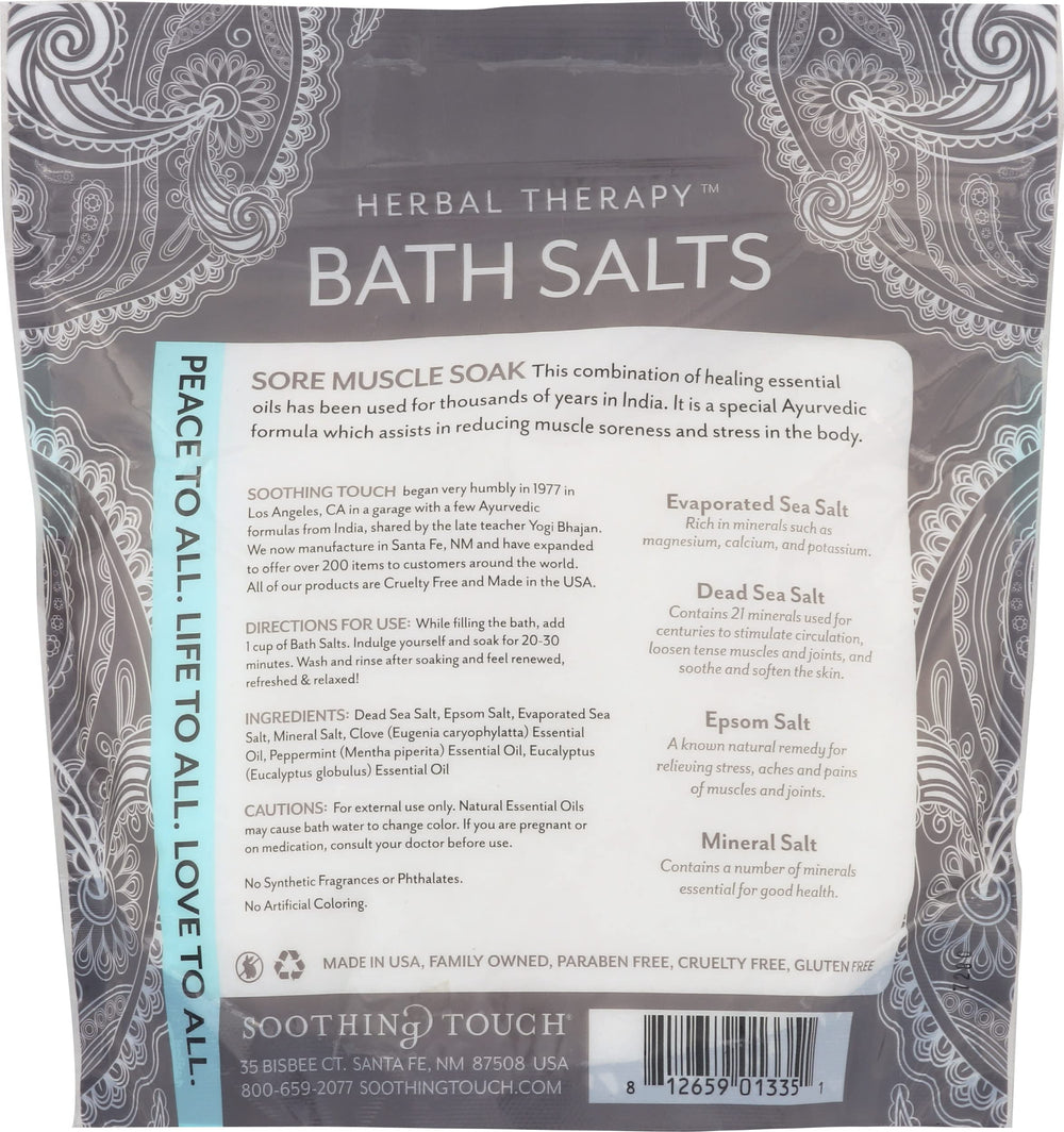 Soothing Touch dead-sea-salt crystals closeup – mineral-rich formula supports a soothing soak