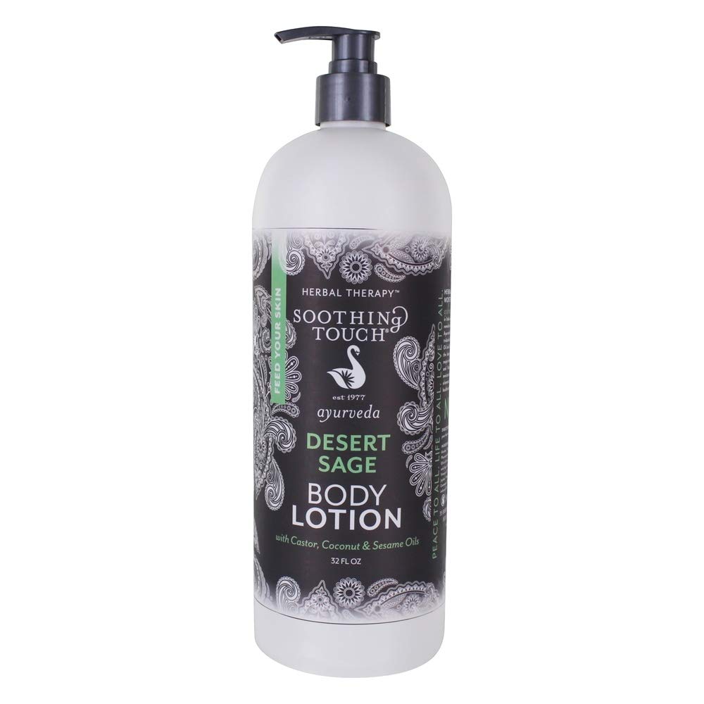 Soothing Touch Desert Sage bottle for daily dry skin hydration.