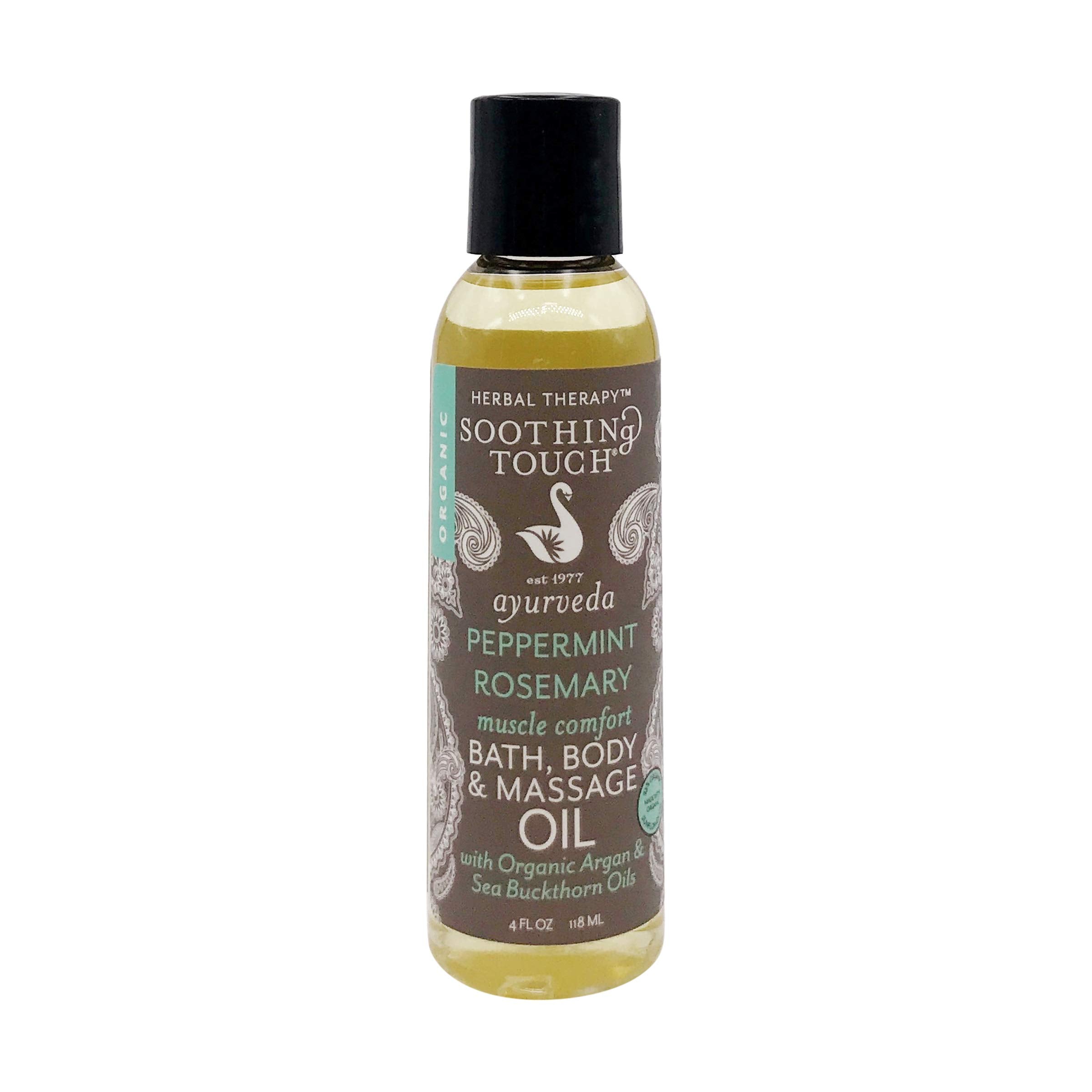 Huile Soothing Touch Menthe Romarin, versement, hydratation et détente après le bain.