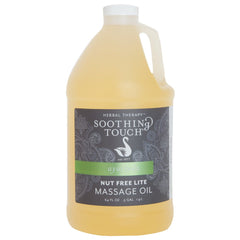Soothing Touch huile sans noix – bouteille demi-gallon, hydratante et polyvalente pour le corps et le visage.