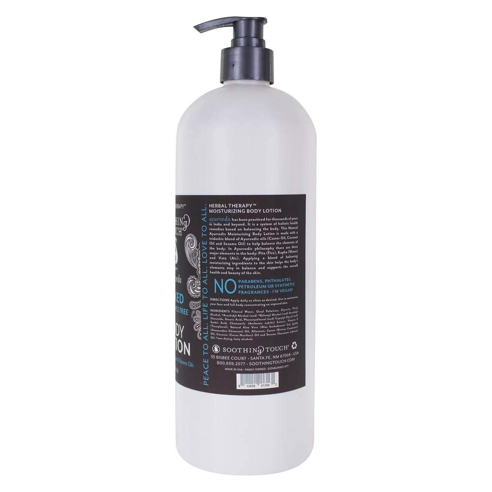 Soothing Touch Naked Lotion ingredients include Castor, Coconut, and Sesame oils