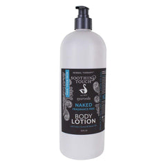 Soothing Touch Naked Lotion application texture highlights comfortable, non-greasy hydration
