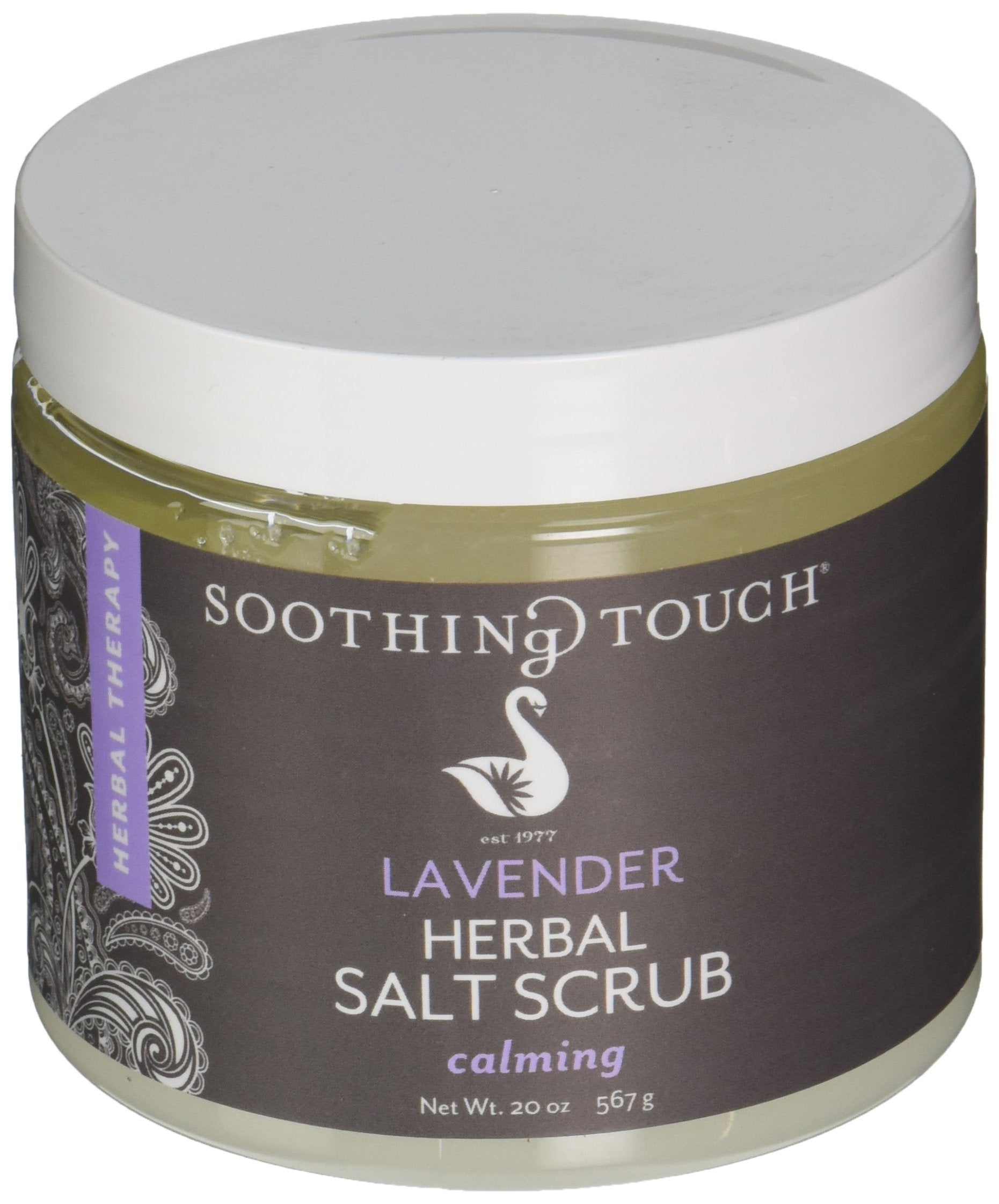 Gommage Soothing Touch Sel Herbes Lavande, exfoliation douce et relaxation parfumée.