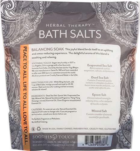 Soothing Touch Sels Bain Sommeil Profond — ingrédients minéraux visibles pour une expérience spa à domicile.