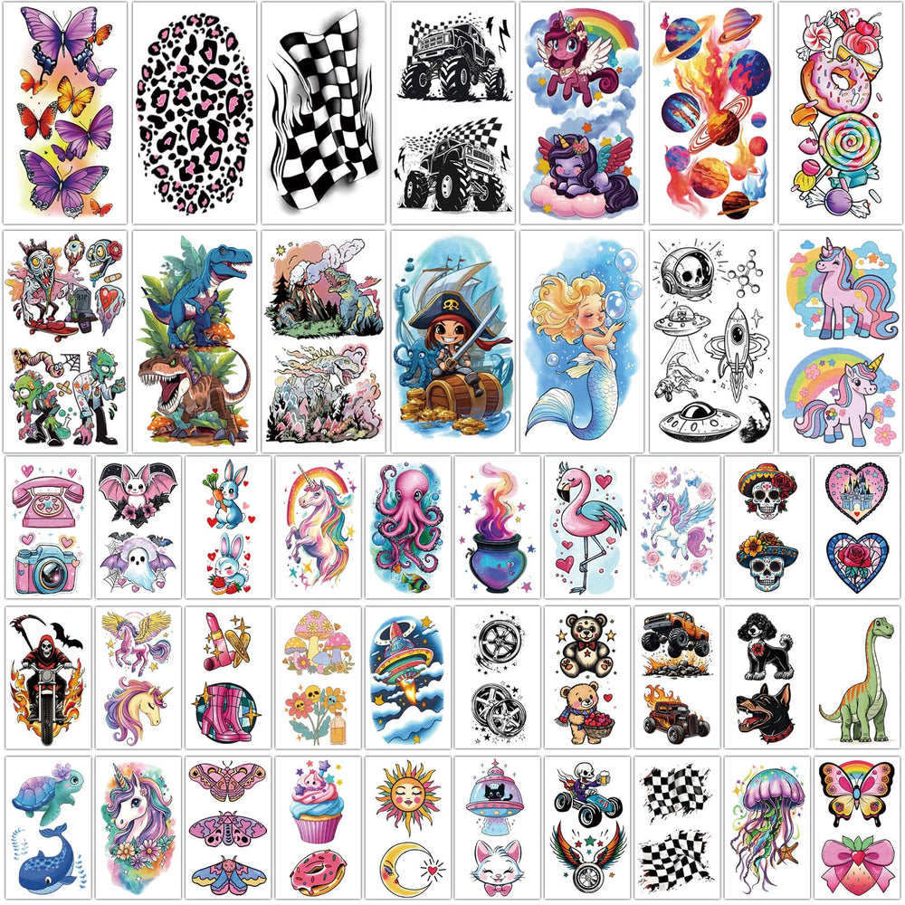 SOOVSY Licorne tatouage temporaire, motif lumineux pour déguisement et activité créative.