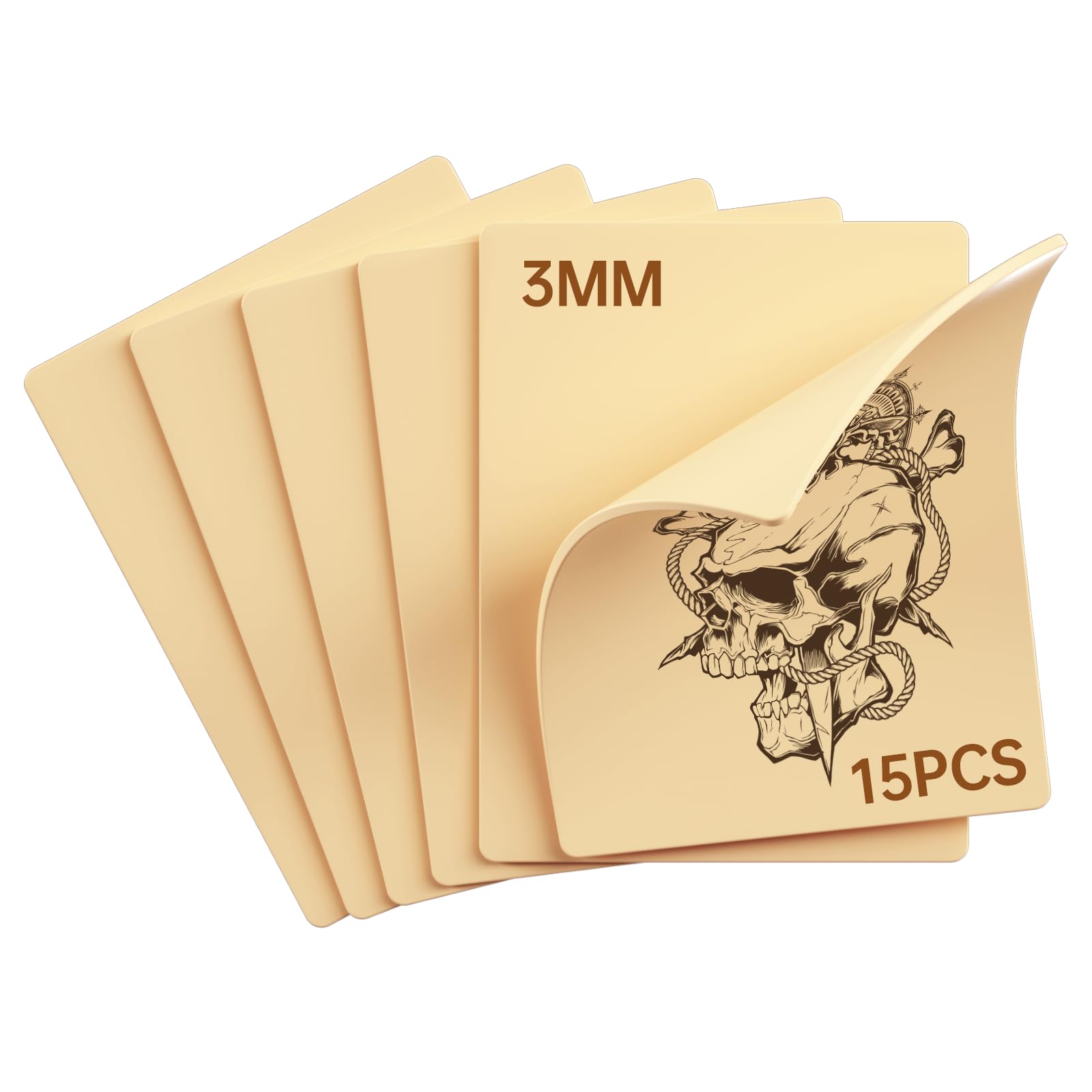 Soposuky peau pratique tatouage 3mm recto-verso, texture réaliste pour l'entraînement.
