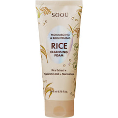 SOQU – Bouteille mousse nettoyante au riz, douceur et hydratation.