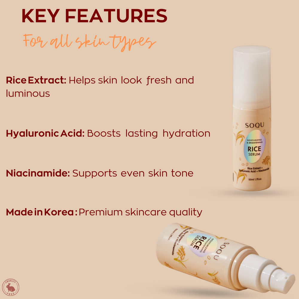 Ingrédients clés: niacinamide et hyaluronique pour clarité et hydratation.