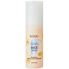 SOQU Sérum Riz Visage: application hydratante pour peau douce et lumineuse.