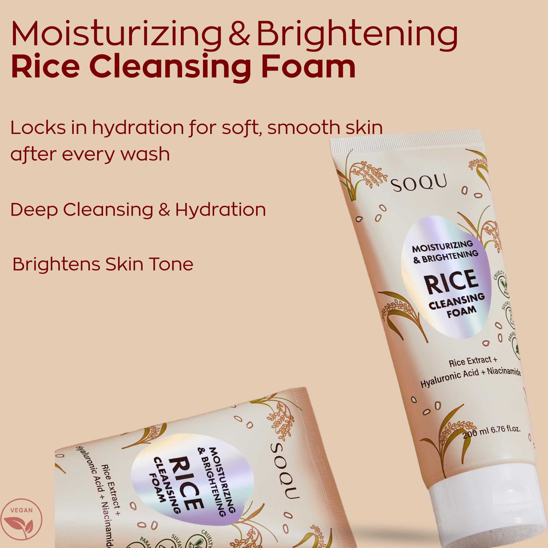 SOQU – Texture mousse crémeuse, nettoyage en douceur et hydratation.