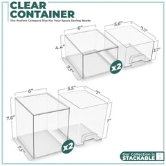 Sorbus bacs transparents en acrylique: design clair et durable.