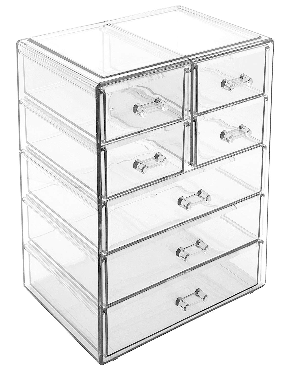 Sorbus coffret bijoux et maquillage transparents, design clair et pratique.