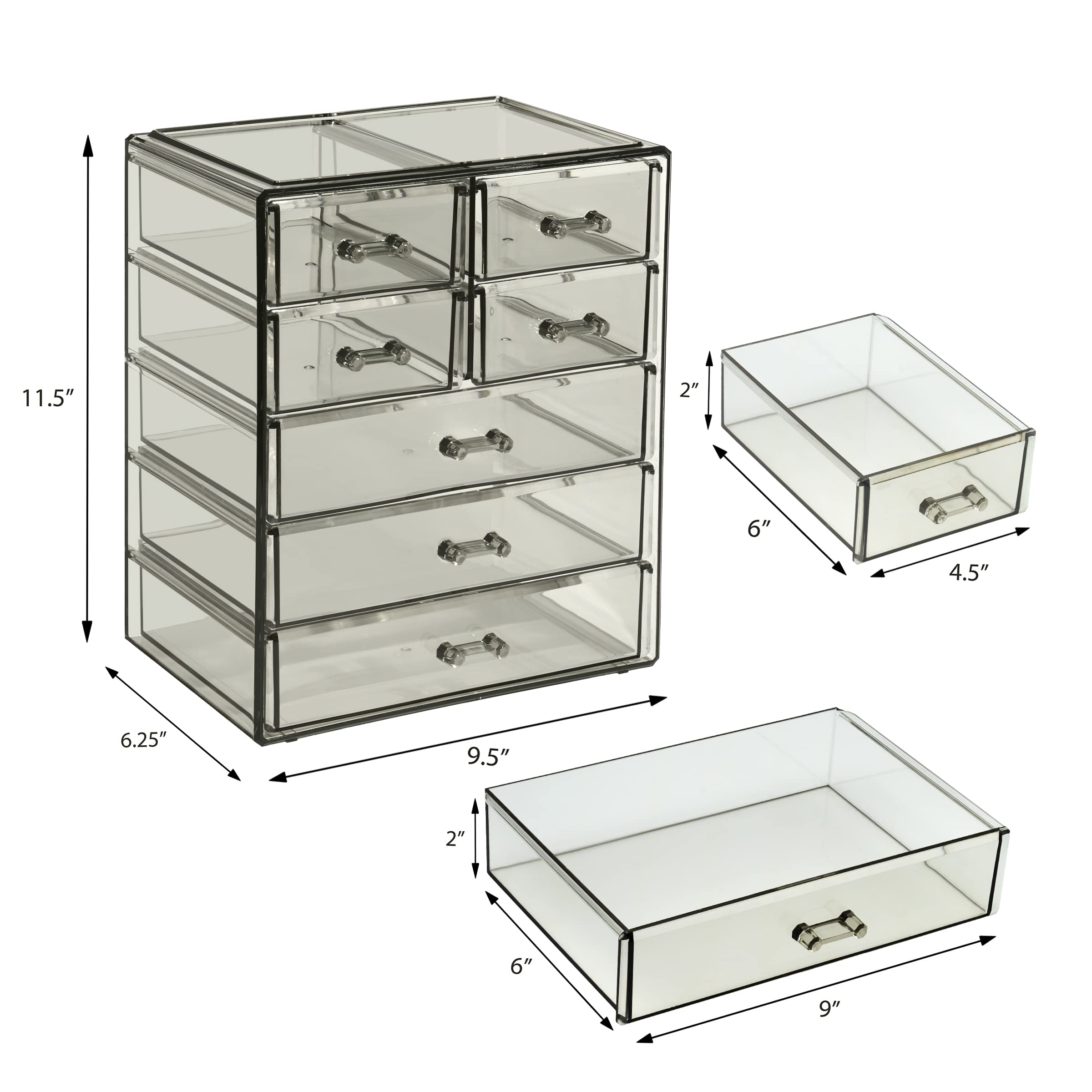 Sorbus design noir bijou: esthétique moderne pour vanity clair et chic.