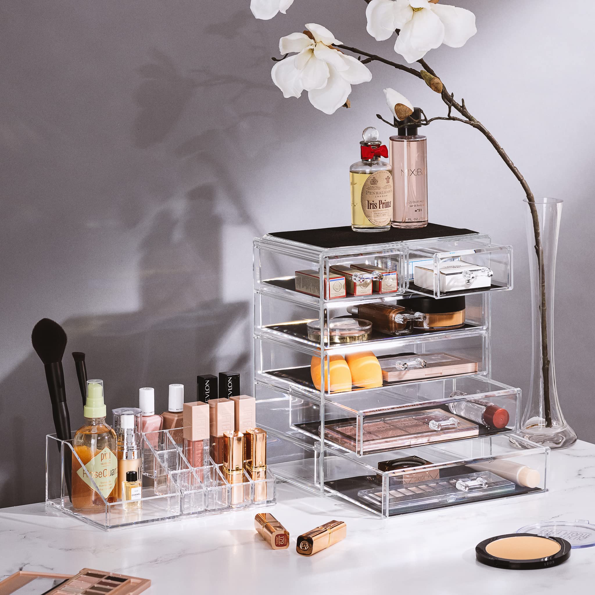 Sorbus emplacement brosses et bijoux optimise l'espace sur le comptoir