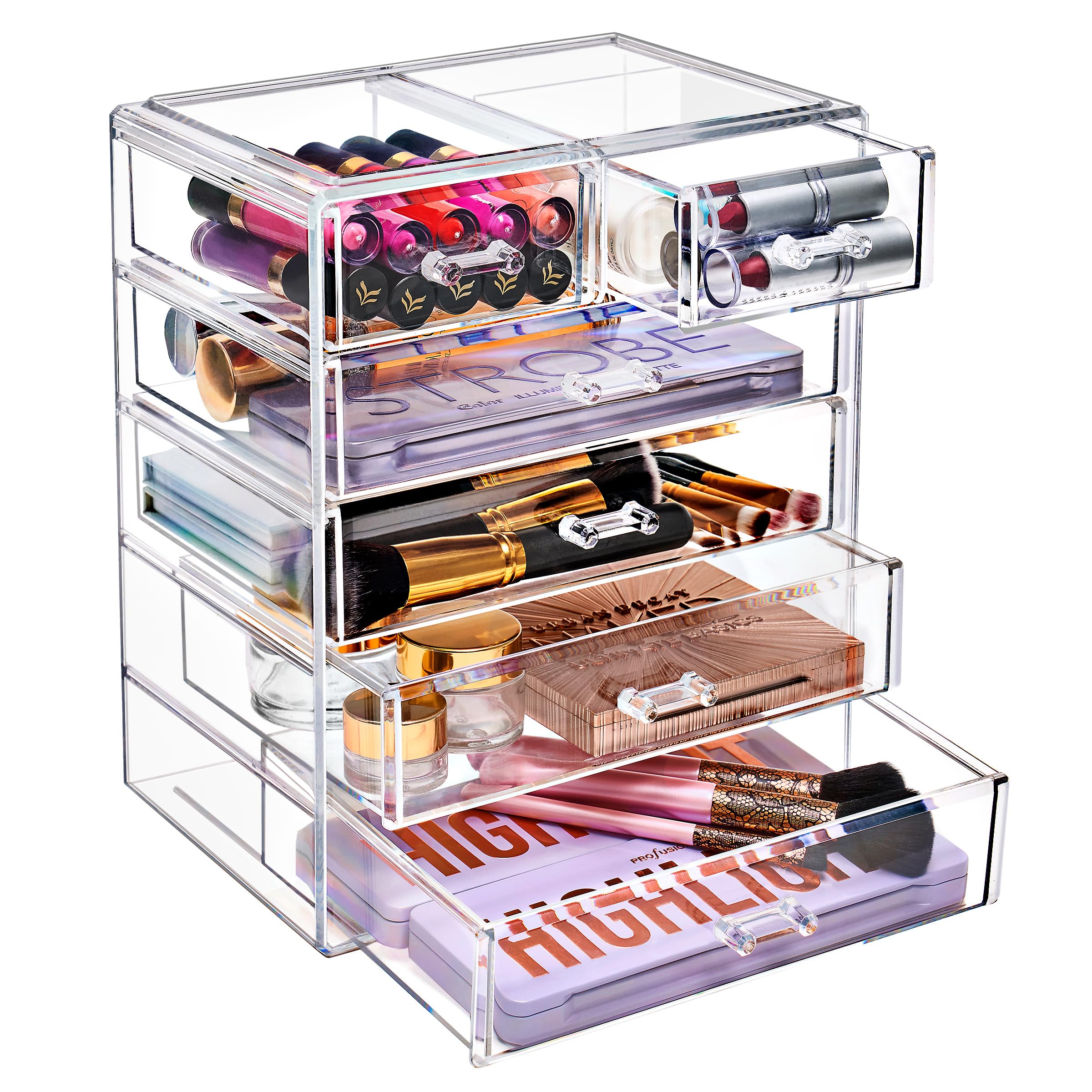  Sorbus organisateur maquillage acrylique 6 tiroirs pour tout trouver facilement.