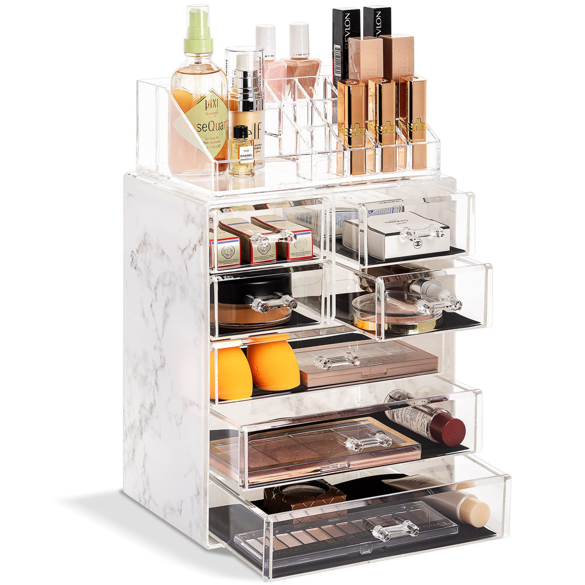 Sorbus organiseur maquillage acylique: vue d’ensemble pratique pour vanity organisé.