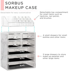 Sorbus tiroirs grands: accès rapide pour cosmétiques volumineux au quotidien.