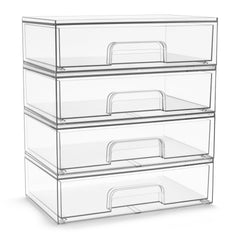 Sorbus ensemble de rangement acrylique transparent avec quatre tiroirs, idéal pour maquillage et soins.