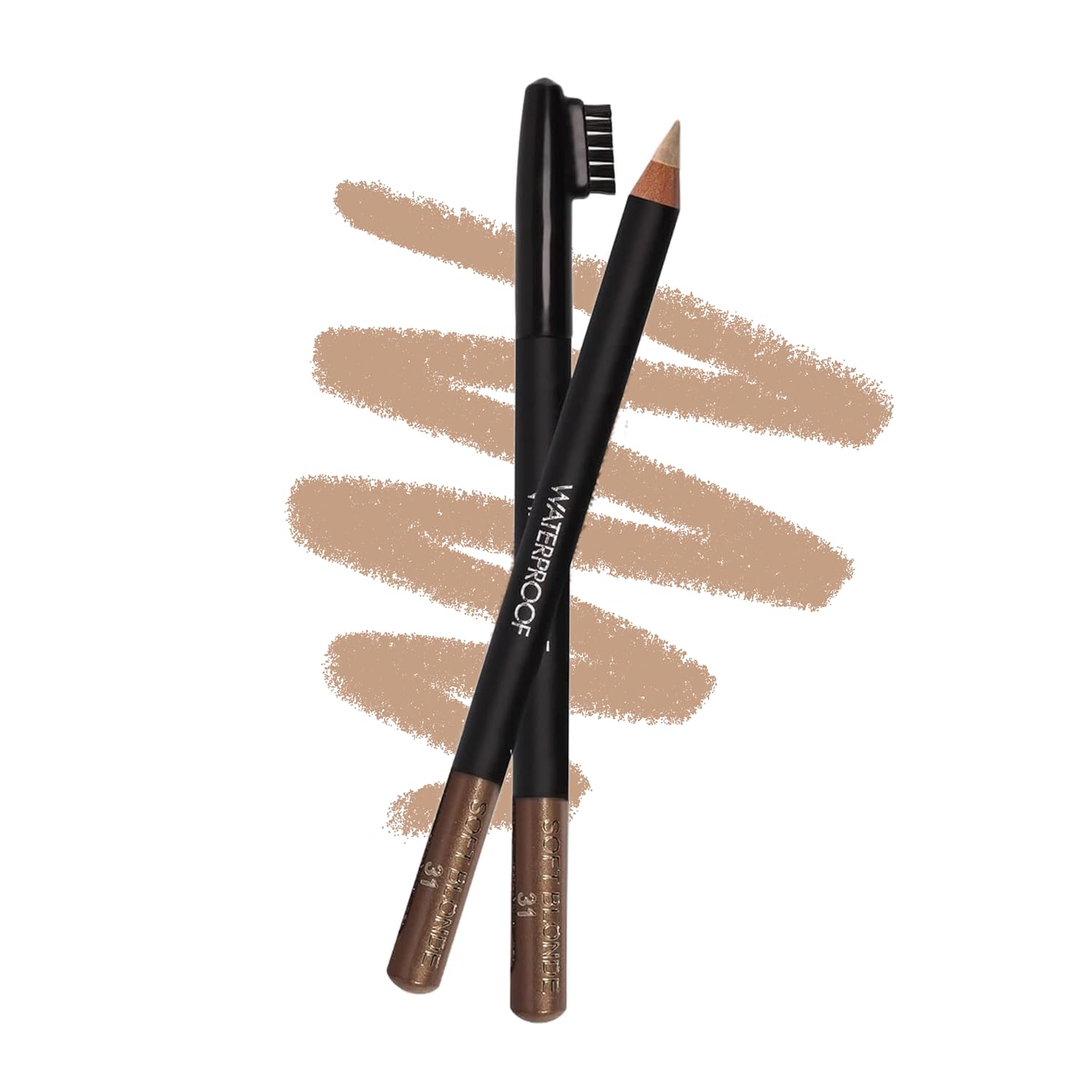 Crayon sourcils Sorme Definitive impermable blond clair avec pinceau intégré pour une définition naturelle.