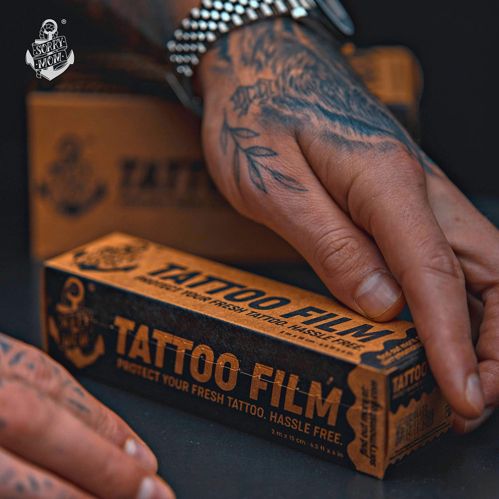Sorry Mom film-protection-tatouage-durable offre une protection durable et prolonge la propreté de l'encre.