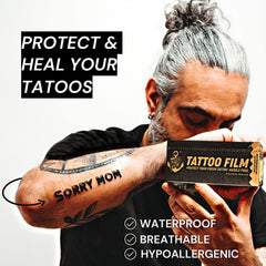 Pansement Sorry Mom film tatouage étanche idéal pour la douche.
