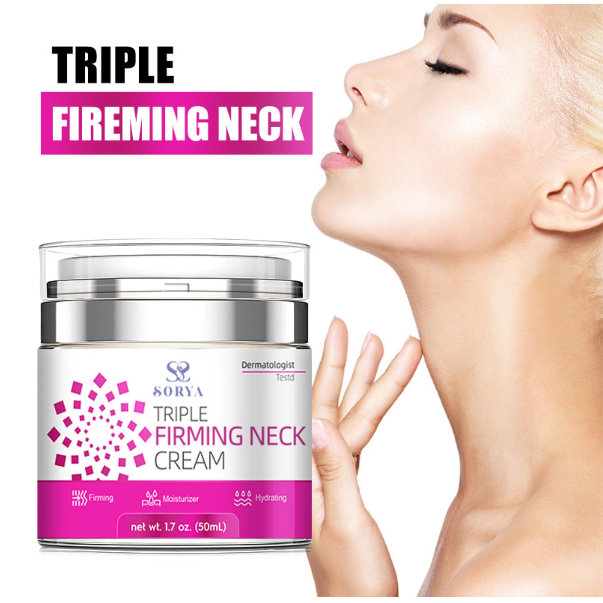 Texture légère de crème cou décolleté, absorption rapide sans résidu.