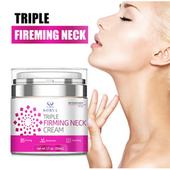 Texture légère de crème cou décolleté, absorption rapide sans résidu.