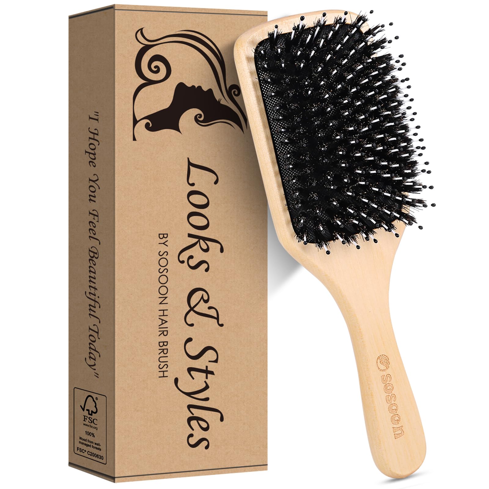 Brosse Sosoon adaptée à tous types de cheveux