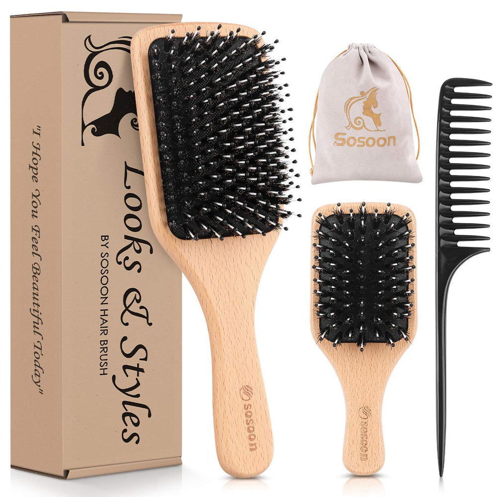 Sosoon brosse-cheveux plat coffret offert: cadeau soigné pour soi ou proche.