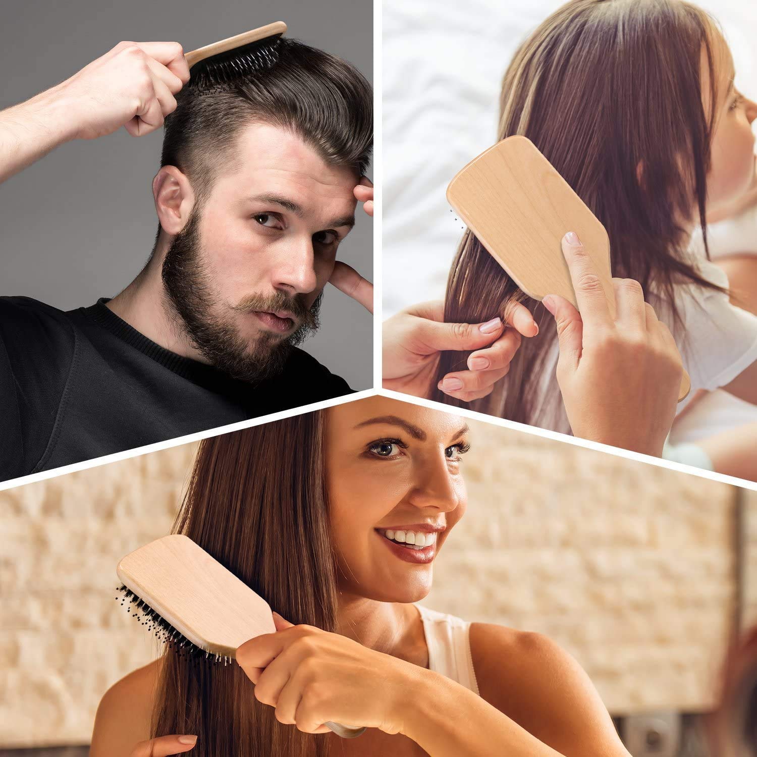Sosoon brosse-cheveux plat mini-brosse: taille compacte pour le sac.